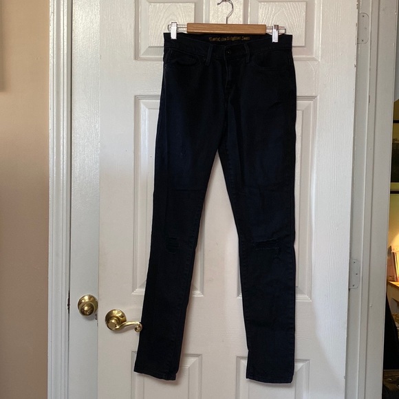 Y2K Levis Classic Black Hi Rise Skinny 632 Distressed Jeans - Picture 7 of 15